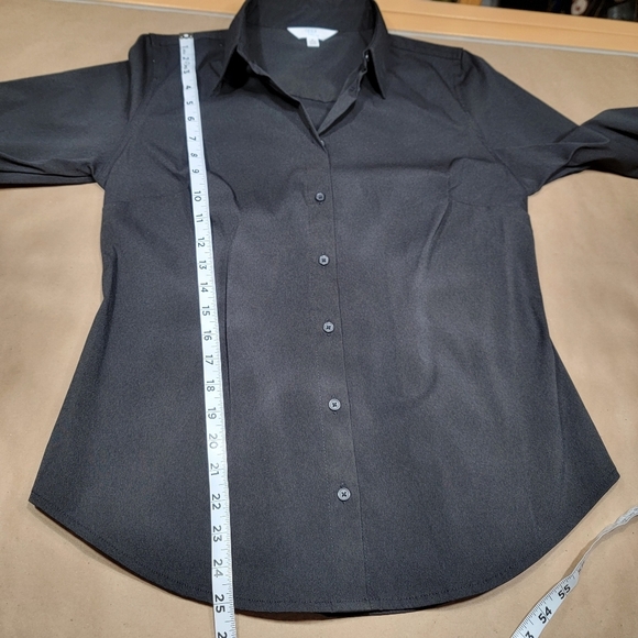 Time and Tru Size S Black Button Down Long Sleeve Shirt, Excellent Used Cond. - Picture 10 of 13